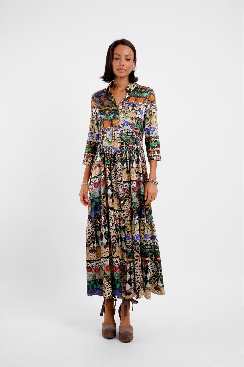 Maxi Shirt Dress - "Animal Folk Story", Alternate, color, Animal Folk