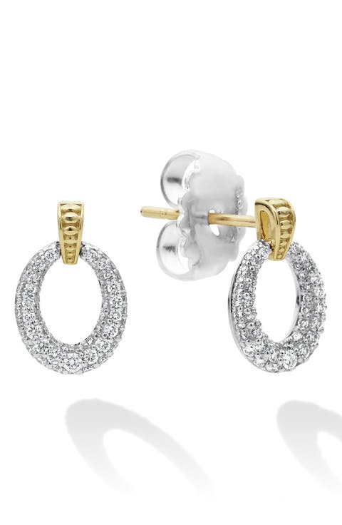 Caviar Luxe Diamond Pavé Frontal Hoop Earrings