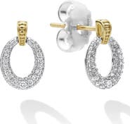 LAGOS Caviar Luxe Diamond Pavé Frontal Hoop Earrings