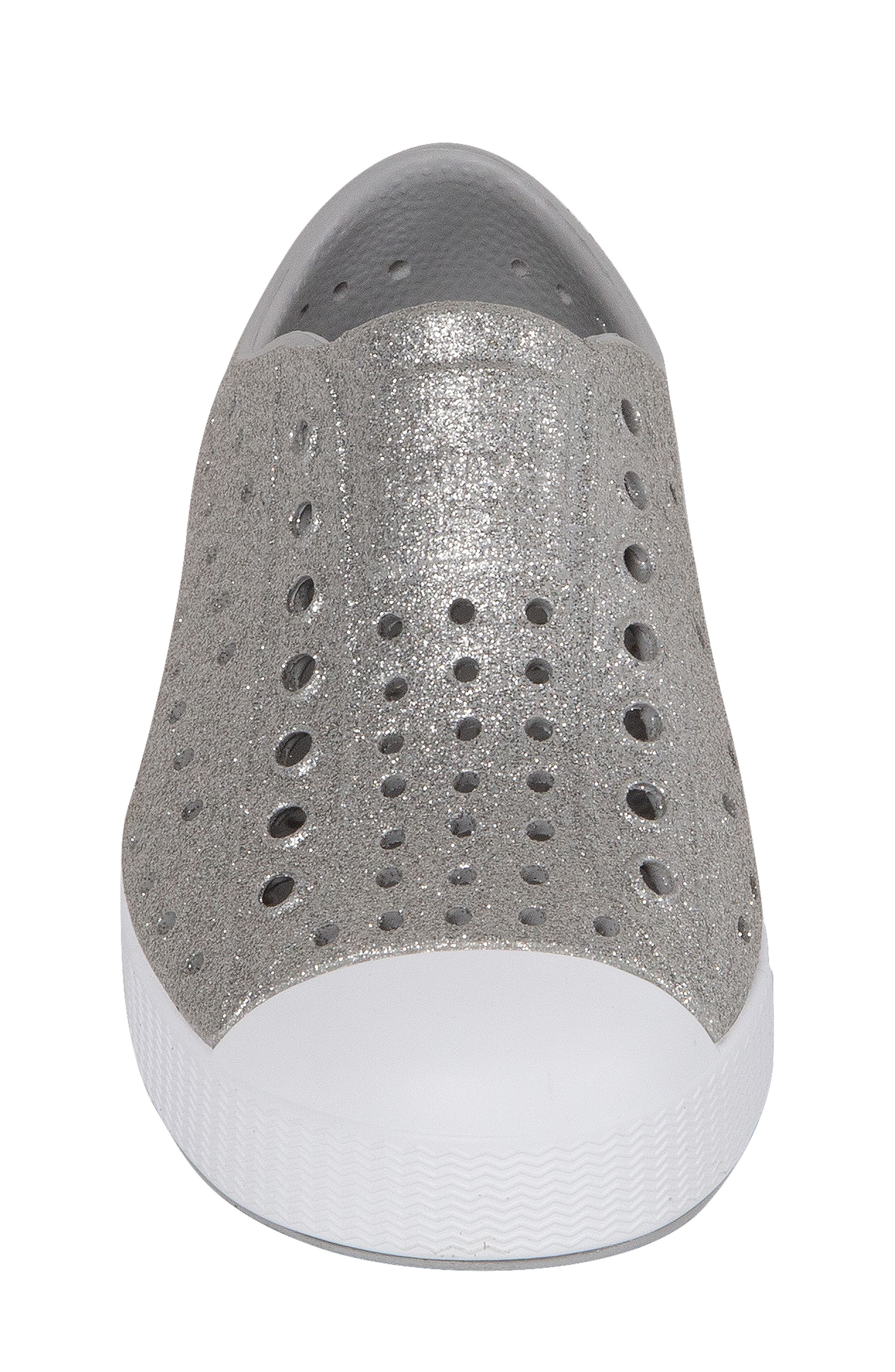 Native Shoes Kids
 Jefferson Bling Slip-On Sneaker, Alternate, color, Platinum Bling/ Shell White