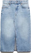 MANGO Denim Midi Skirt
