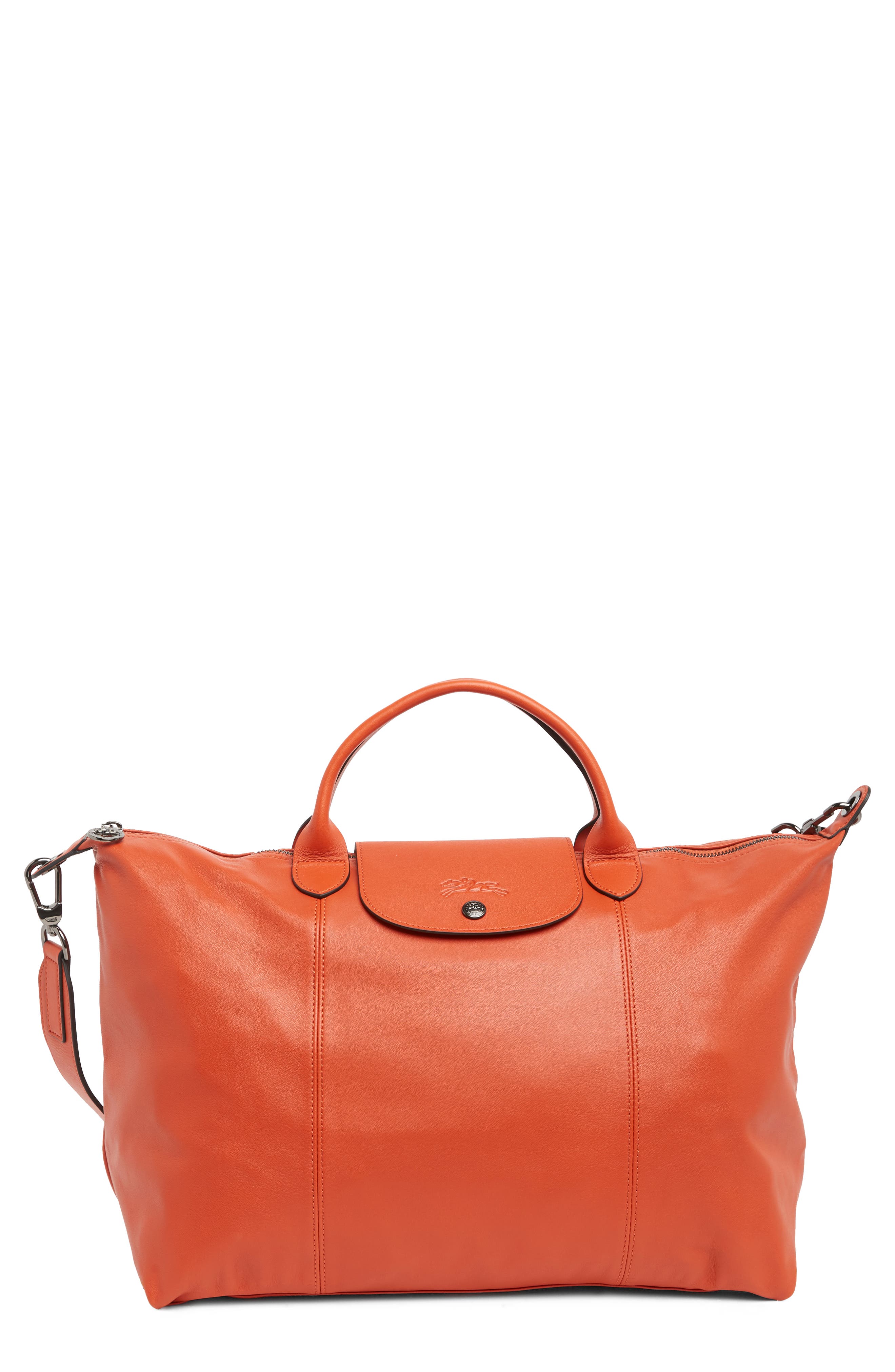 Longchamp Le Pliage Leather Top Handle Bag, Main, color, 