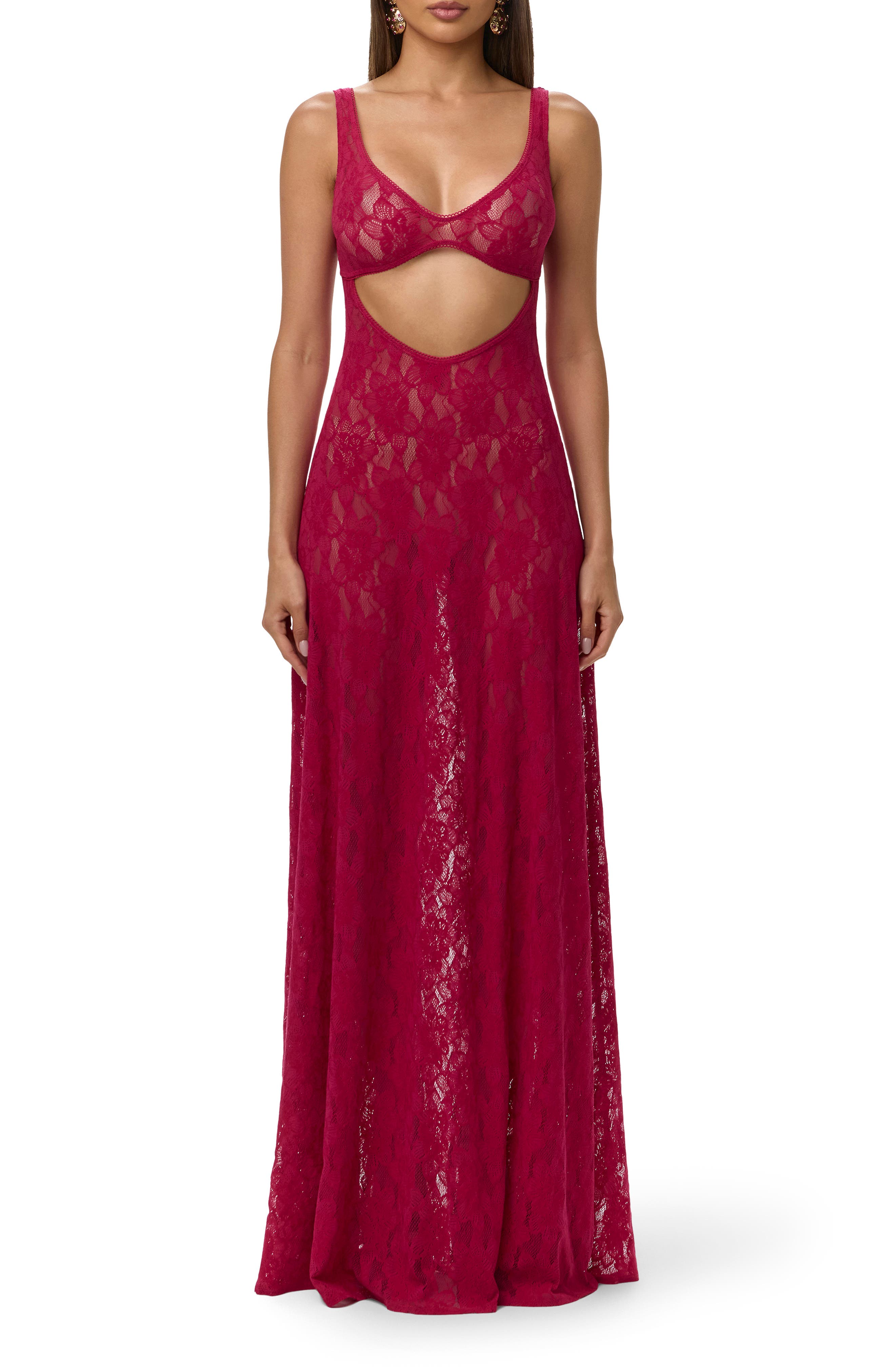 Lace Cutout Maxi Dress