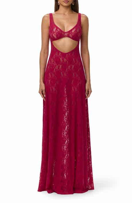 Lace Cutout Maxi Dress