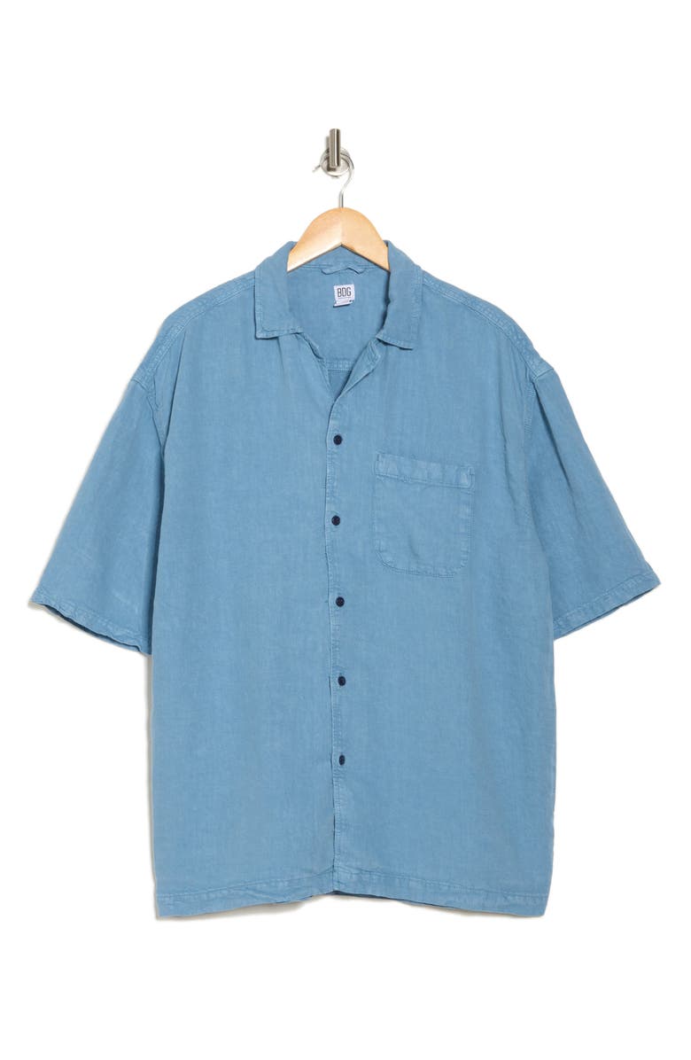 BDG Urban Outfitters Revere Three-Quarter Sleeve Linen Button-Up Shirt, Alternate, color,