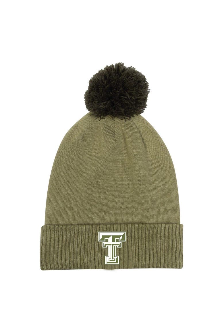 Men's Under Armour  Green Texas Tech Red Raiders Freedom Collection Cuffed Knit Hat with Pom, Main, color, Hunter Green