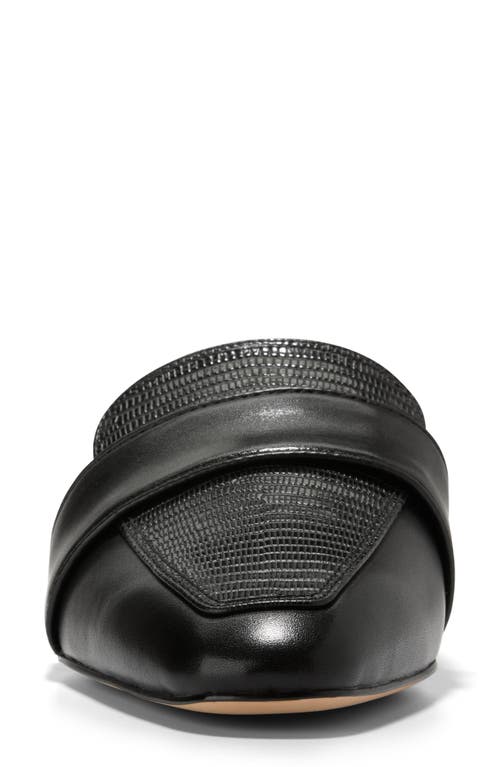 Cole Haan Pasha Embossed Mule In Black Leather/lizard