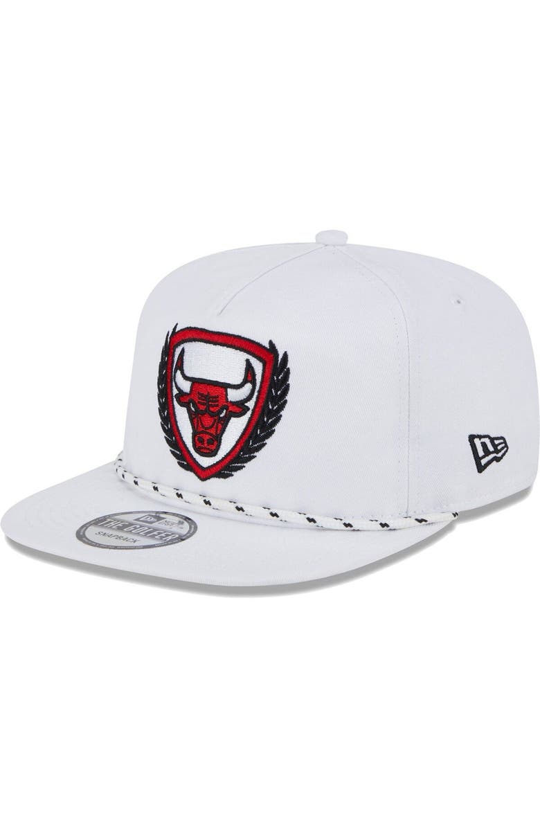 New Era Men's New Era  White Chicago Bulls The Golfer Crest Snapback Hat, Main, color, 