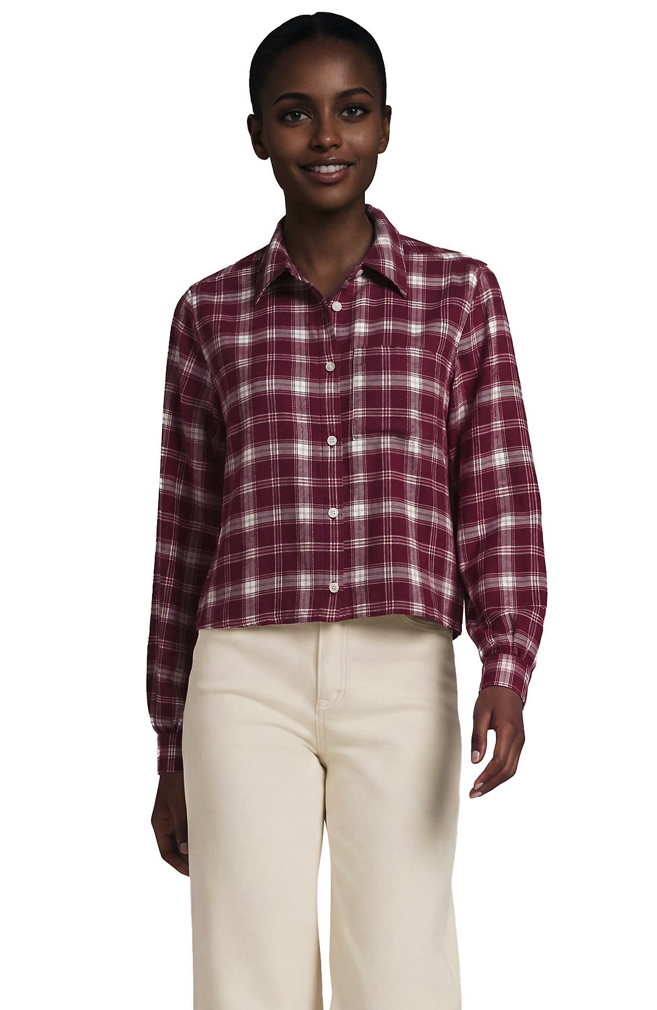 Rich Burgundy/Ivory Plaid