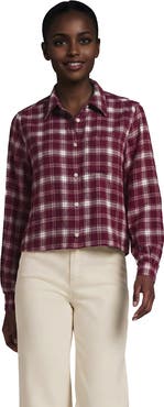 Lands' End Cropped Flannel Shirt