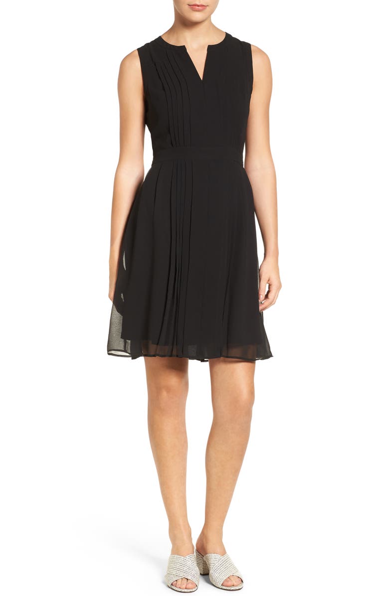 Halogen<sup>®</sup> Pleated Fit & Flare Dress, Alternate, color,