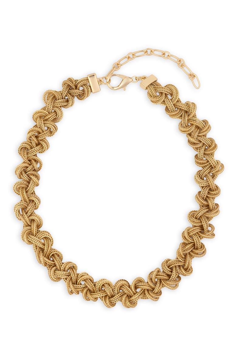Textured Link Chain Necklace, Main, color, GOLD