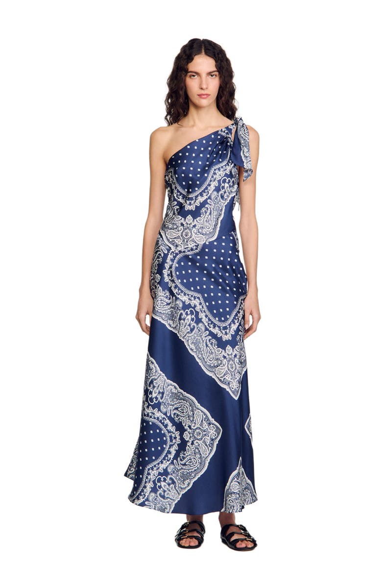 SANDRO Bandana-print maxi dress, Alternate, color, 