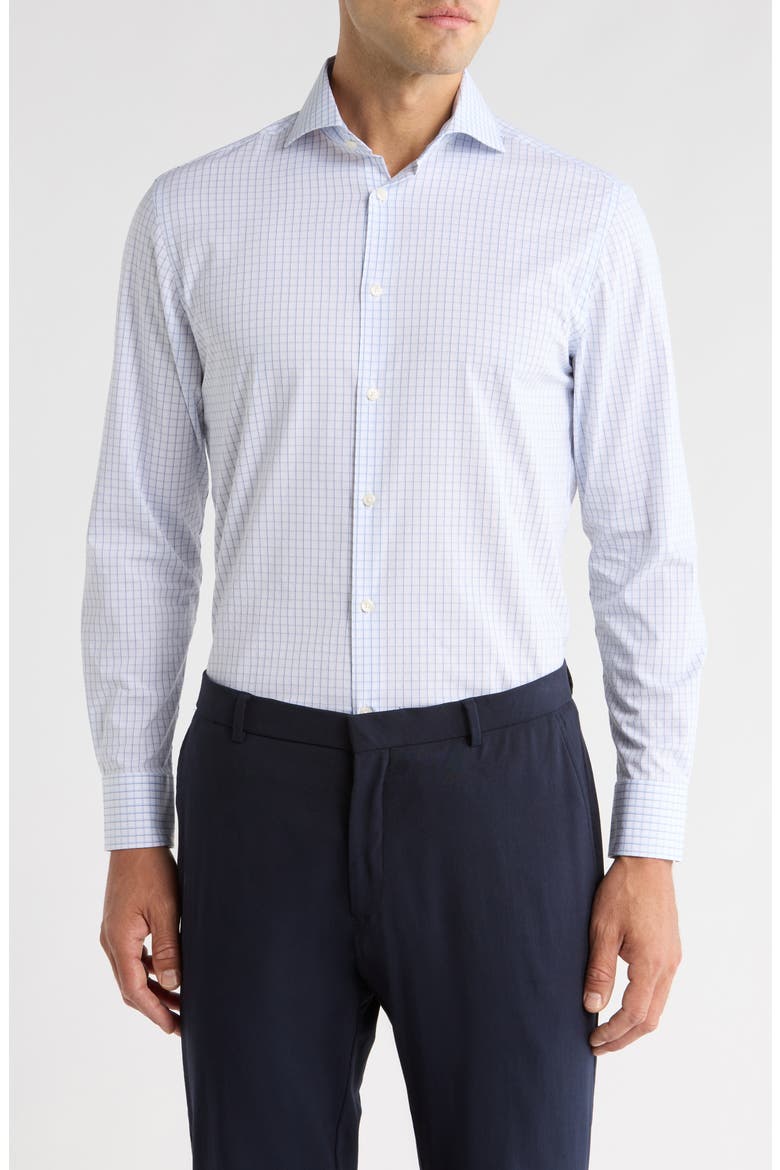 Slim Fit Four-Season Performance Dress Shirt, Main, color, WATER