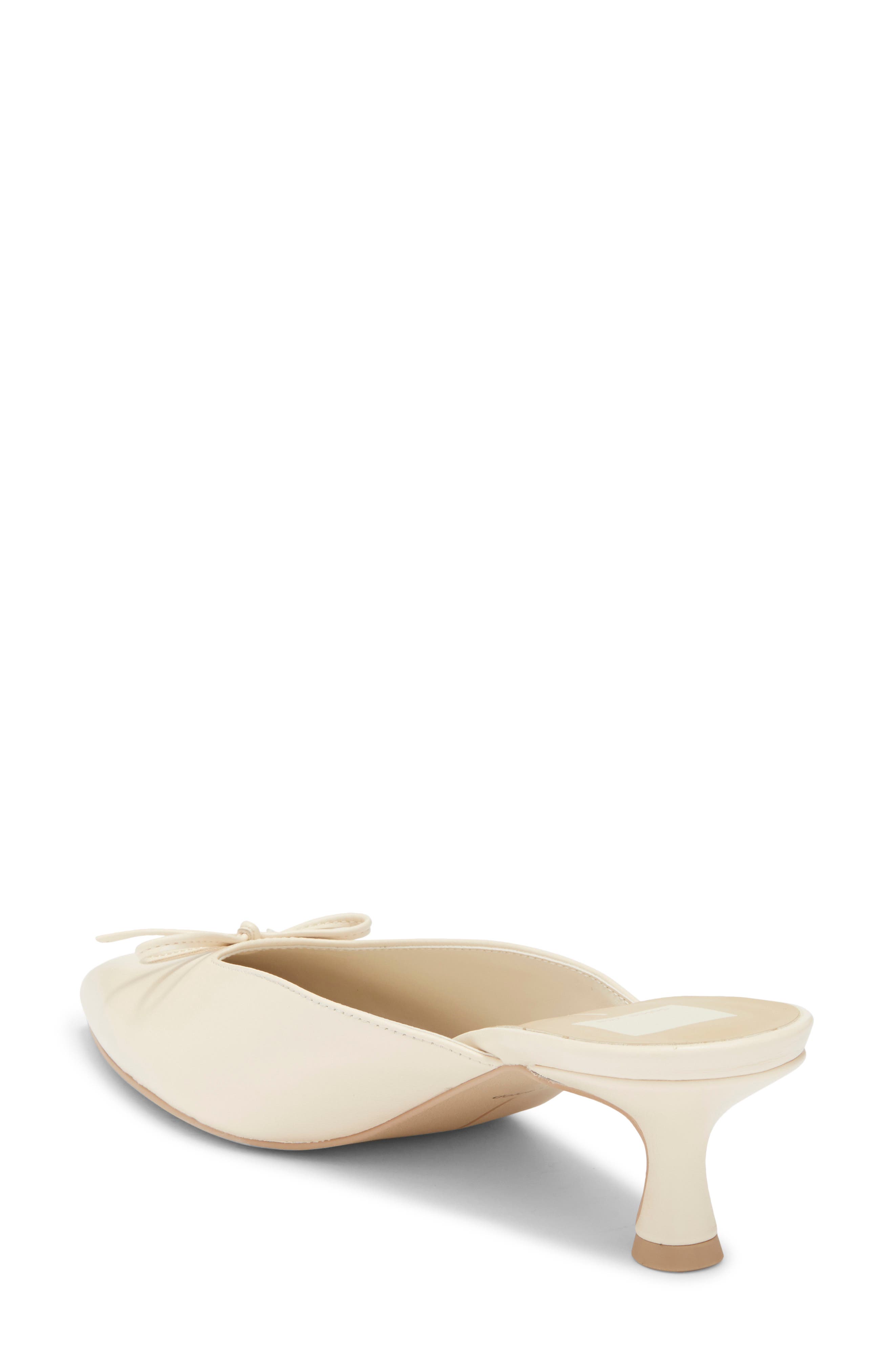 Cleo Pointed Toe Kitten Heel Mule, Alternate, color, BONE LEATHER