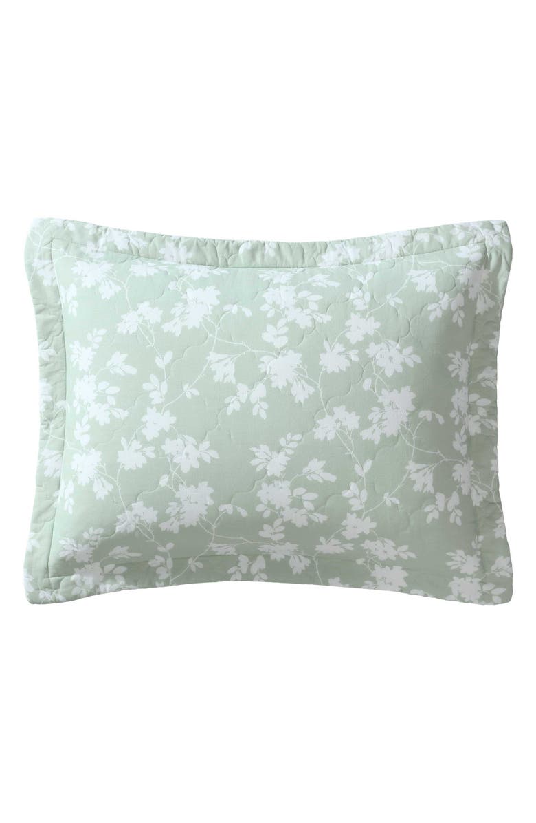Laura Ashley Adorabelle 3-Piece Queen Quilt & Sham Set, Alternate, color, Green