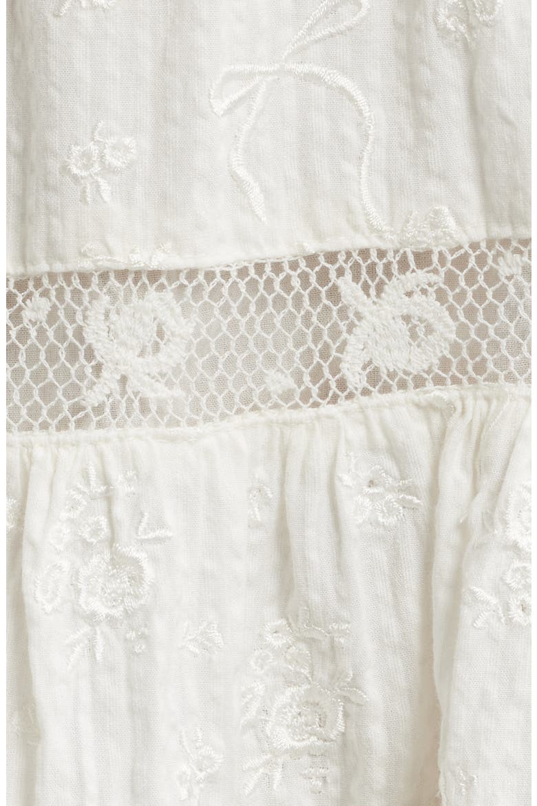 Viro Embroidered Lace Detail Cotton Miniskirt, Alternate, color, WHITE