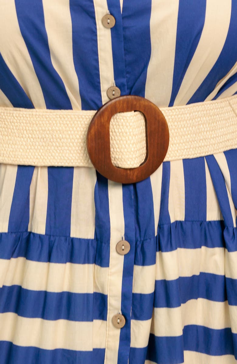 FLYING TOMATO Striped Maxi Dress, Alternate, color, Blue/ Ivory