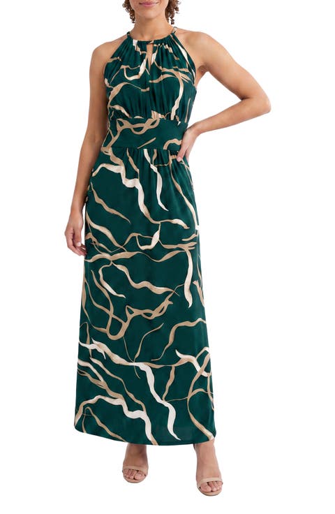 Morris Abstract Print Sleeveless Jersey Maxi Dress