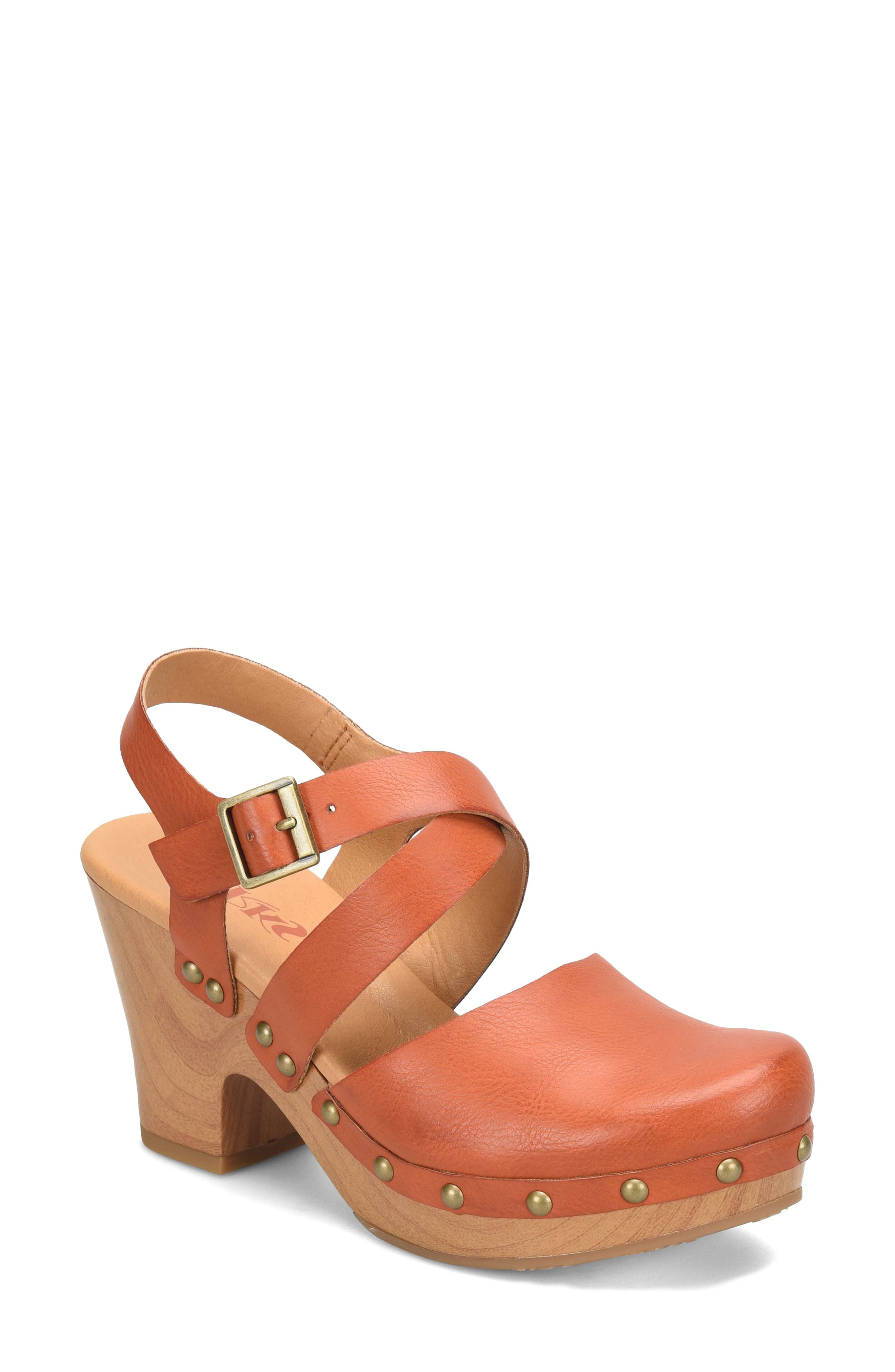 Abloom Strappy Clog Platform Slingback Pump, Main, color, ORANGE