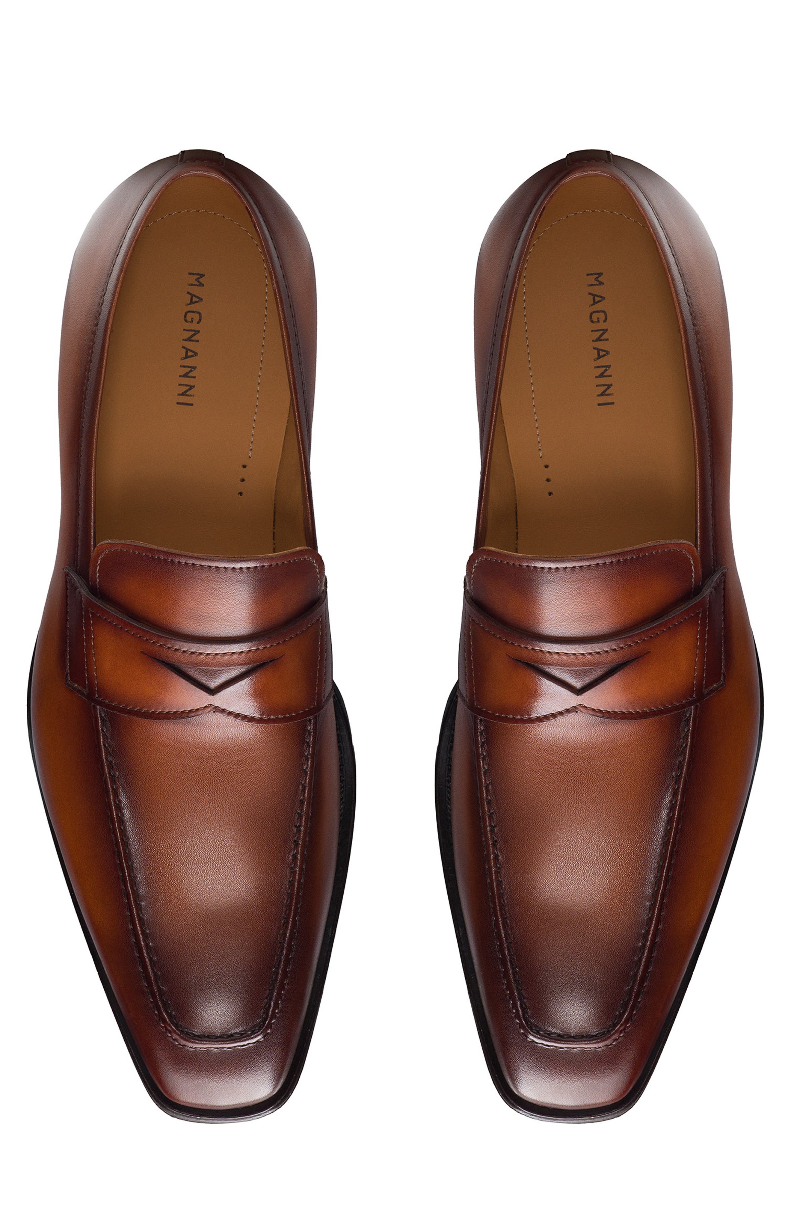 Magnanni Maine Water Resistant Loafer, Alternate, color, Cognac
