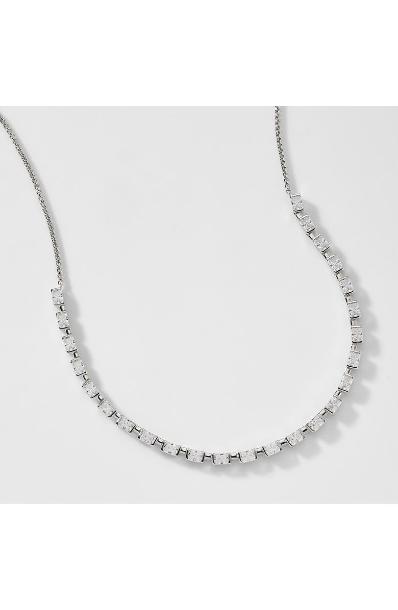 Nadri Chateau Cubic Zirconia Tennis Necklace, Alternate, color, Rhodium