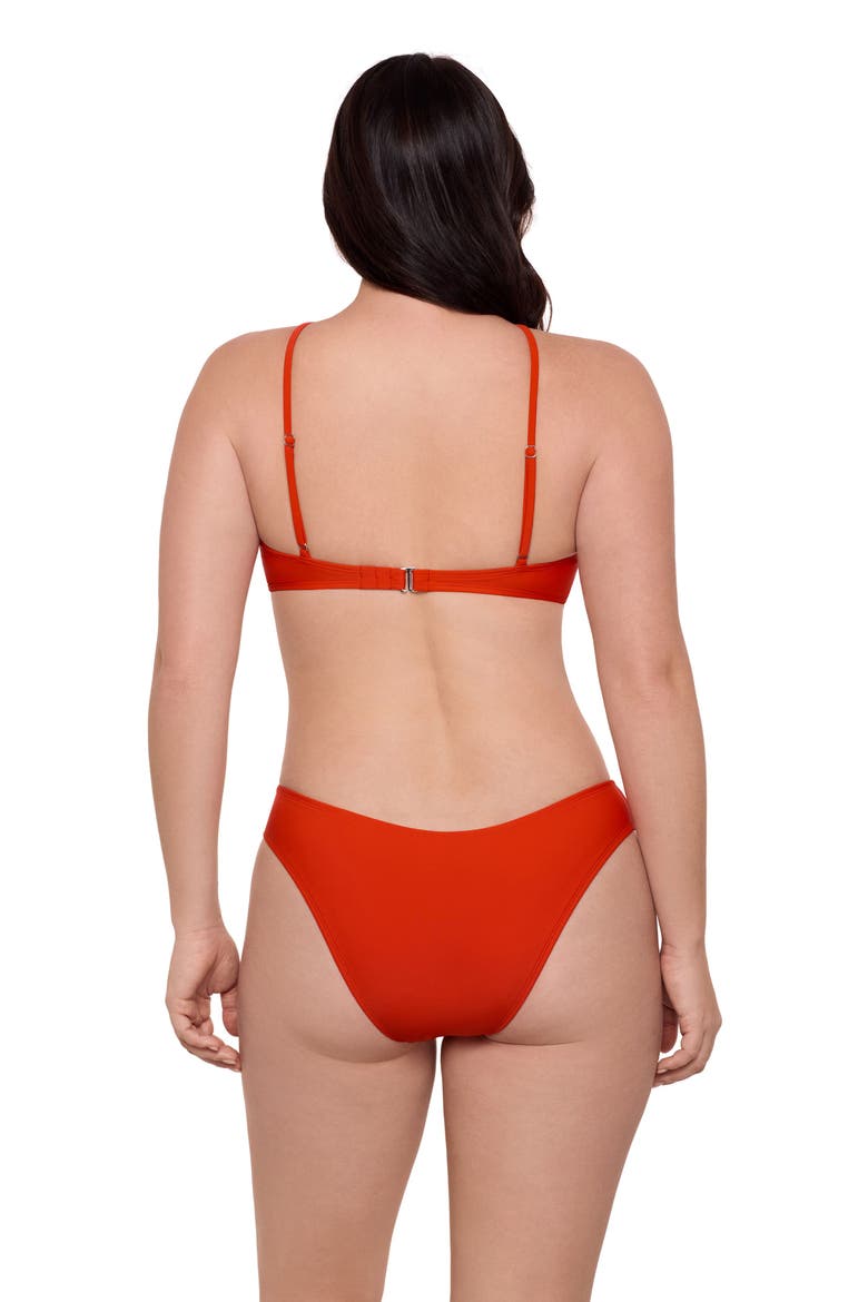 Criss Cross Assymetrical Bralette Bikini Set, Alternate, color, Vermillion