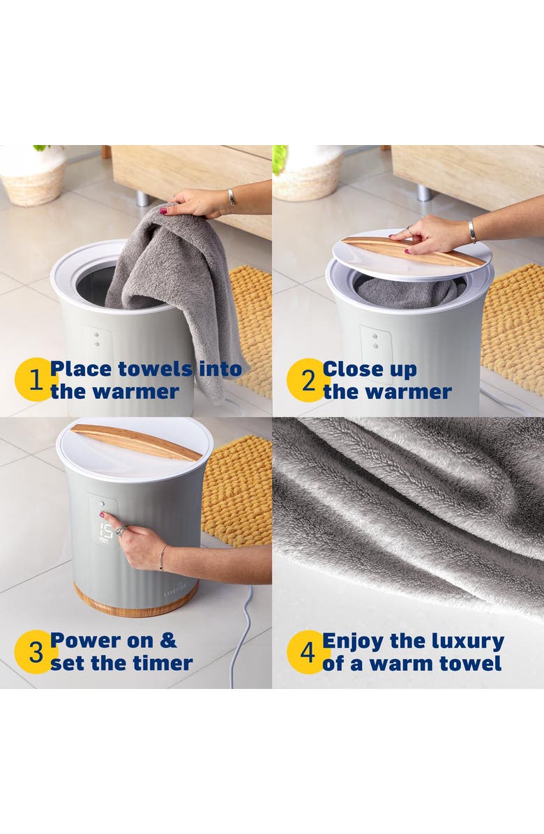 Live Fine Small Bucket Style Towel Warmer, Alternate, color, Grey