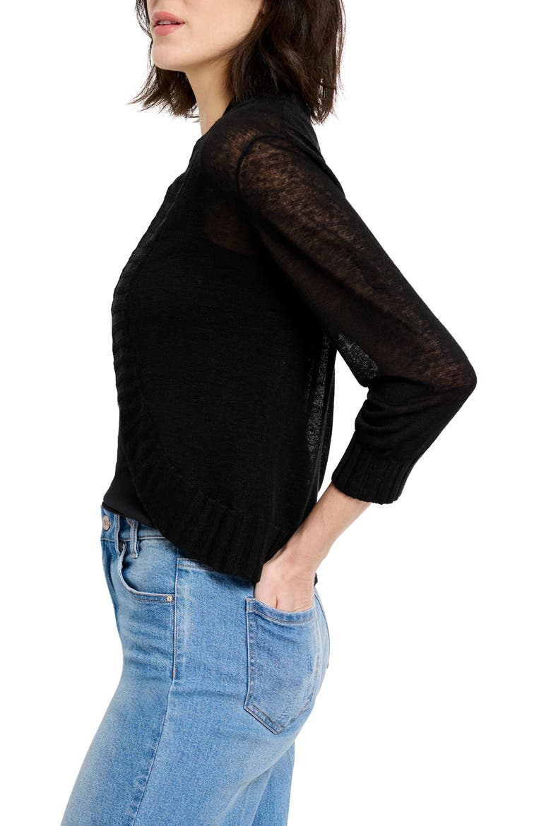 Linen Blend Bolero Cardigan, Alternate, color, BLACK ONYX