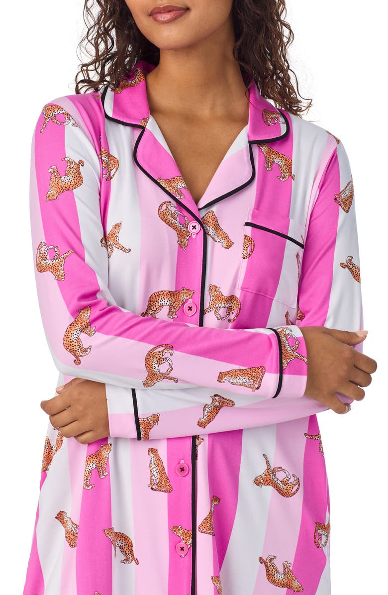 Room Service Pjs Print Nightshirt, Alternate, color, Pink Stripe