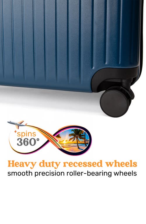 Miami Carry On Ocean Polycarbonate Carry On Spinner Suitcase In Blue