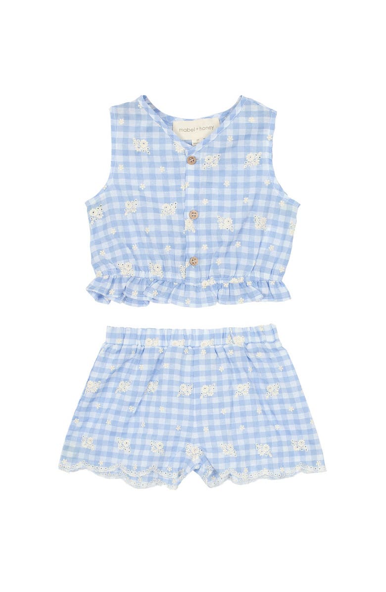 Mabel + Honey Barnyard Babe Blue Two Piece Short Set, Alternate, color, Blue
