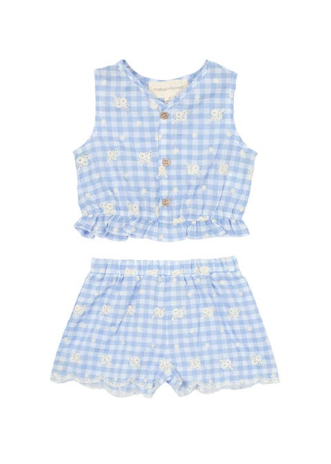 Barnyard Babe Blue Two Piece Short Set (Toddler, Little Kid & Big Kid)