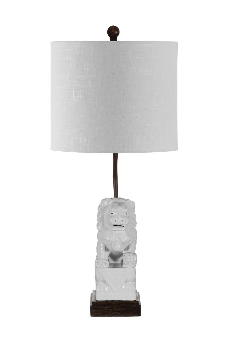 Guardian Lion 27.5" Ceramic Classic Modern LED Table Lamp, White, Alternate, color, White