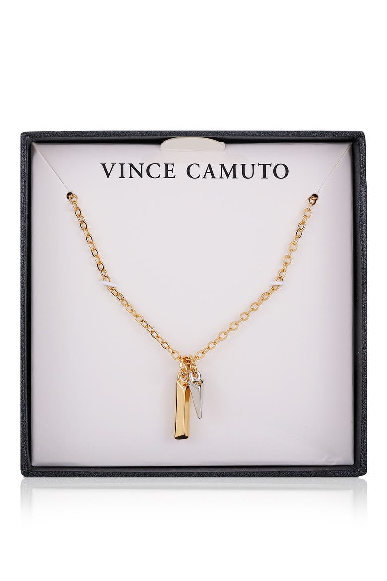 Two-Tone Charm Pendant Necklace, Main, color, GOLD TONE