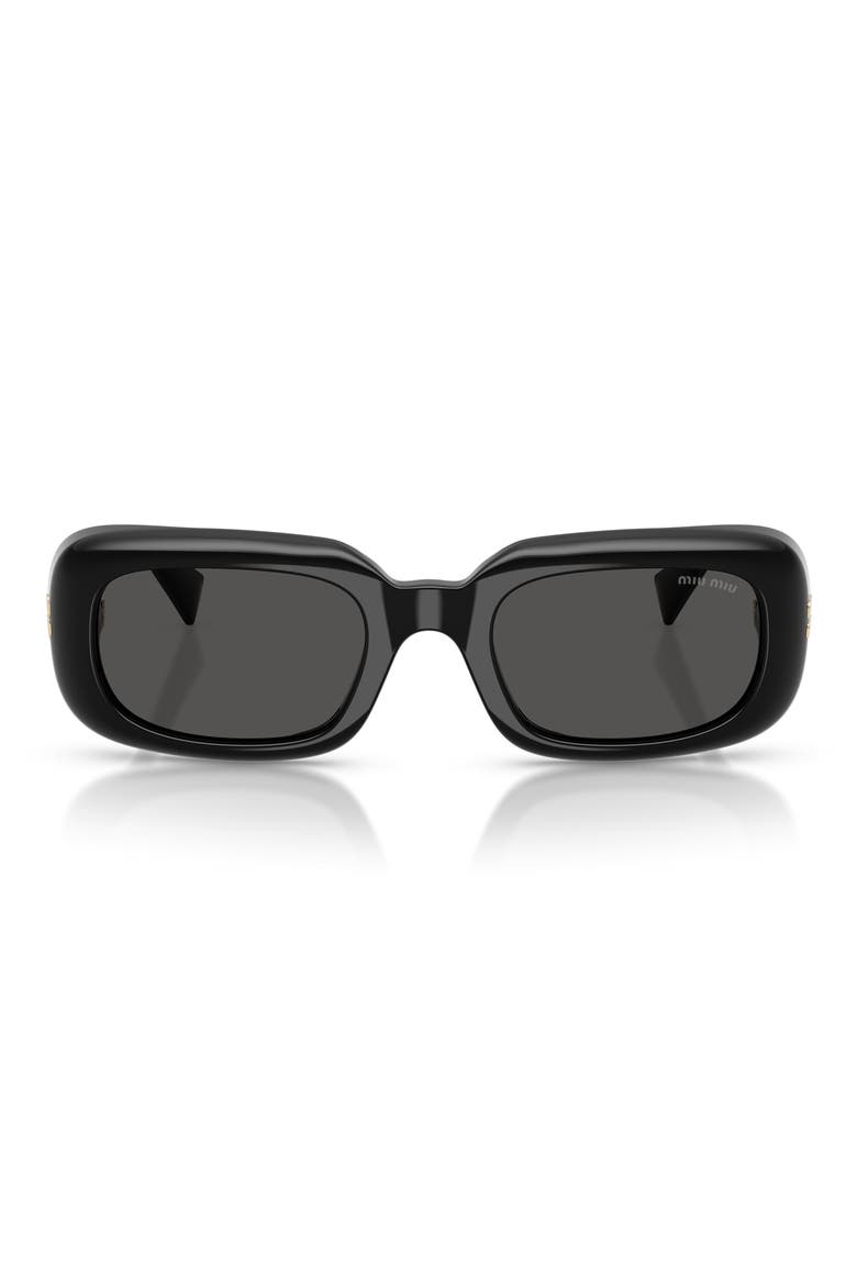 52mm Rectangular Sunglasses, Main, color, BLACK / DARK GREY