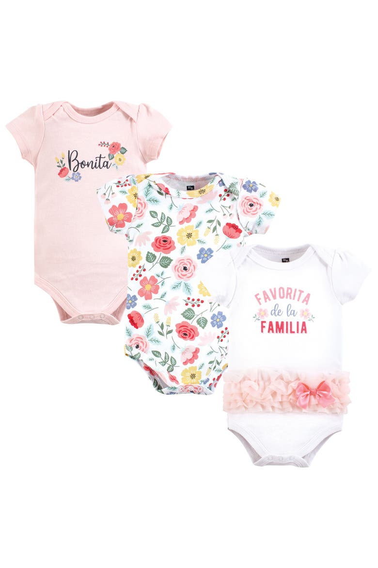 Comfortable All-Cotton Bodysuit 3Pk, Main, color, Favorita Botanical Tutu