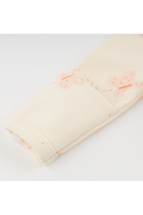 Oh Baby ! Mini Butterflies Pink Footie In Milk