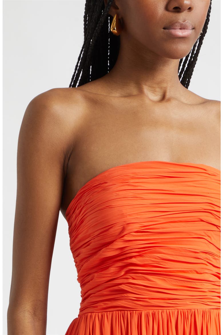 Milani Strapless Lace Detail Dress, Alternate, color, SUNSET ORANGE