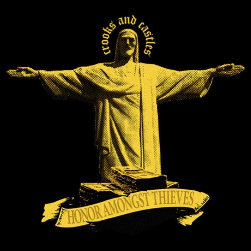 Crooks & Castles Honor Amongst Thieves Yellow Print  Graphic T-shirt In Black