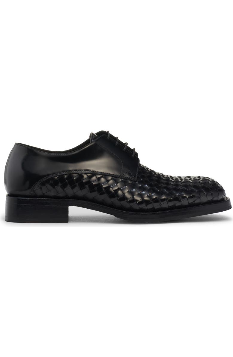 Bottega Veneta Smashed Intrecciato Leather Derby, Alternate, color, Black