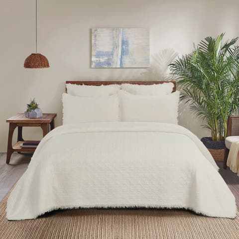 Trellis Cotton Quilt Set  - Reversible and Machine Washable
