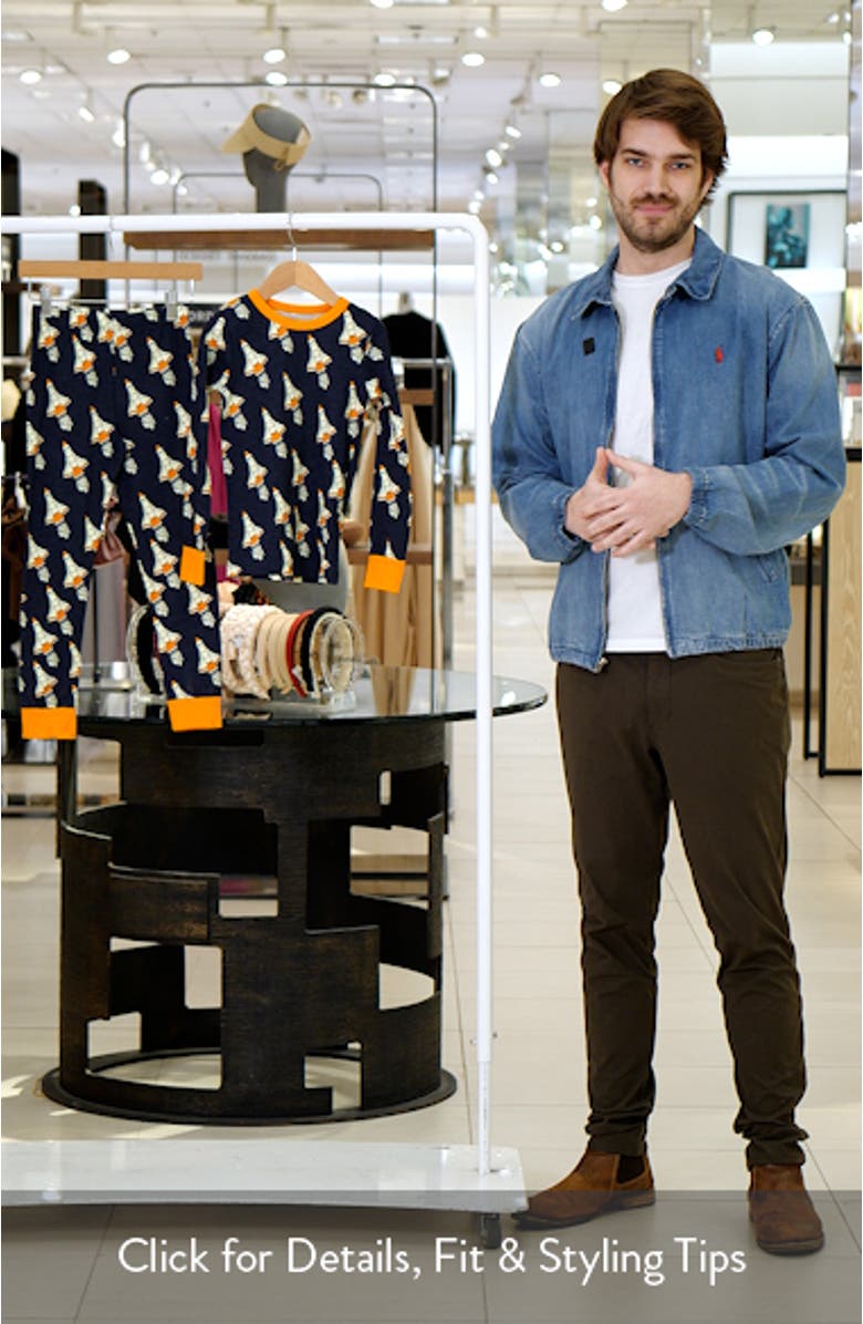 Kids' Glow in the Dark Space Shuttle Print Fitted Two-Piece Pajamas, sales video thumbnail