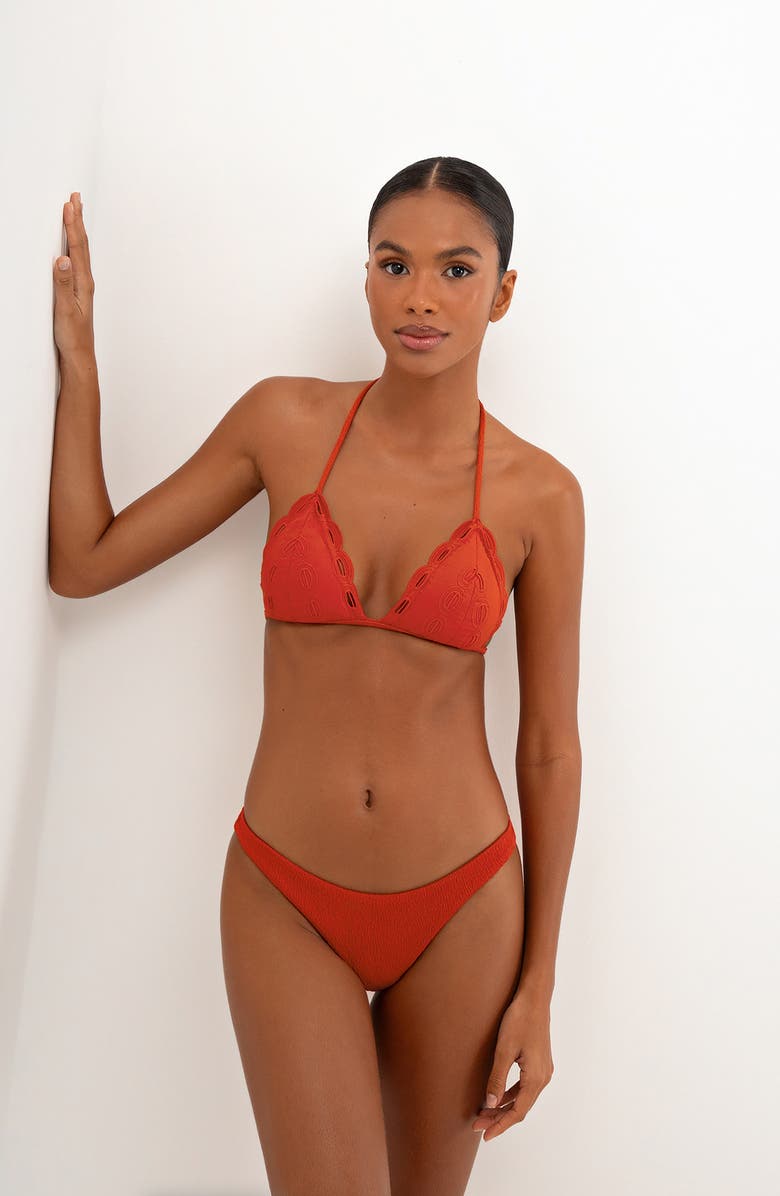 ViX Paula Hermanny Solid Bikini Bottoms, Alternate, color, Red