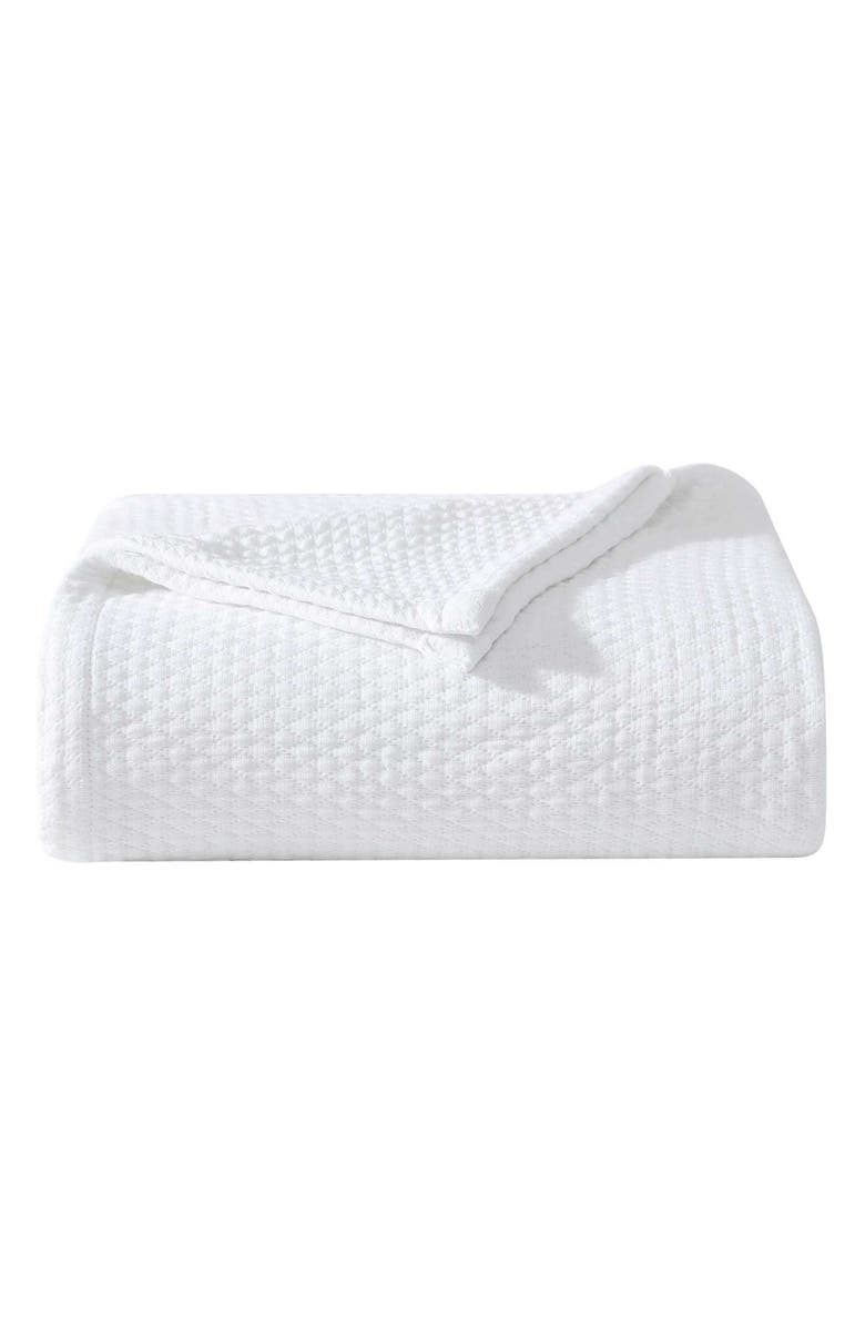 Vera Wang Matelassé Cotton Jacquard Blanket, Main, color, White