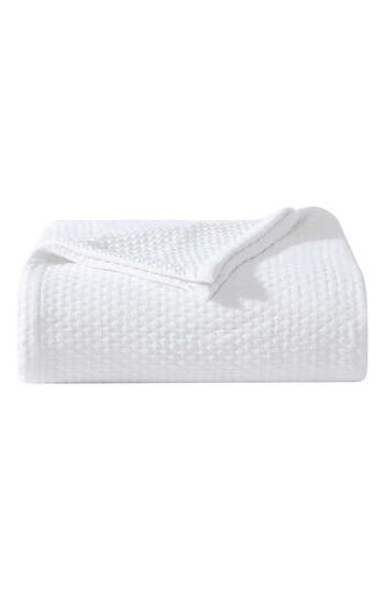 Vera Wang Matelassé Cotton Jacquard Blanket In White