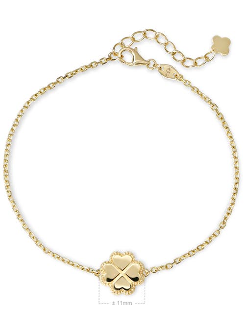 Devata Clover Heart Chain Bracelet In Gold