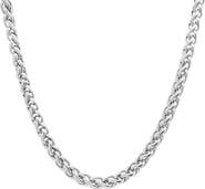 STEELTIME Men's Stainless Steel Wheat Chain Necklace