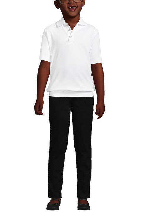 School Uniform Big Kids Short Sleeve Banded Bottom Polo Shirt