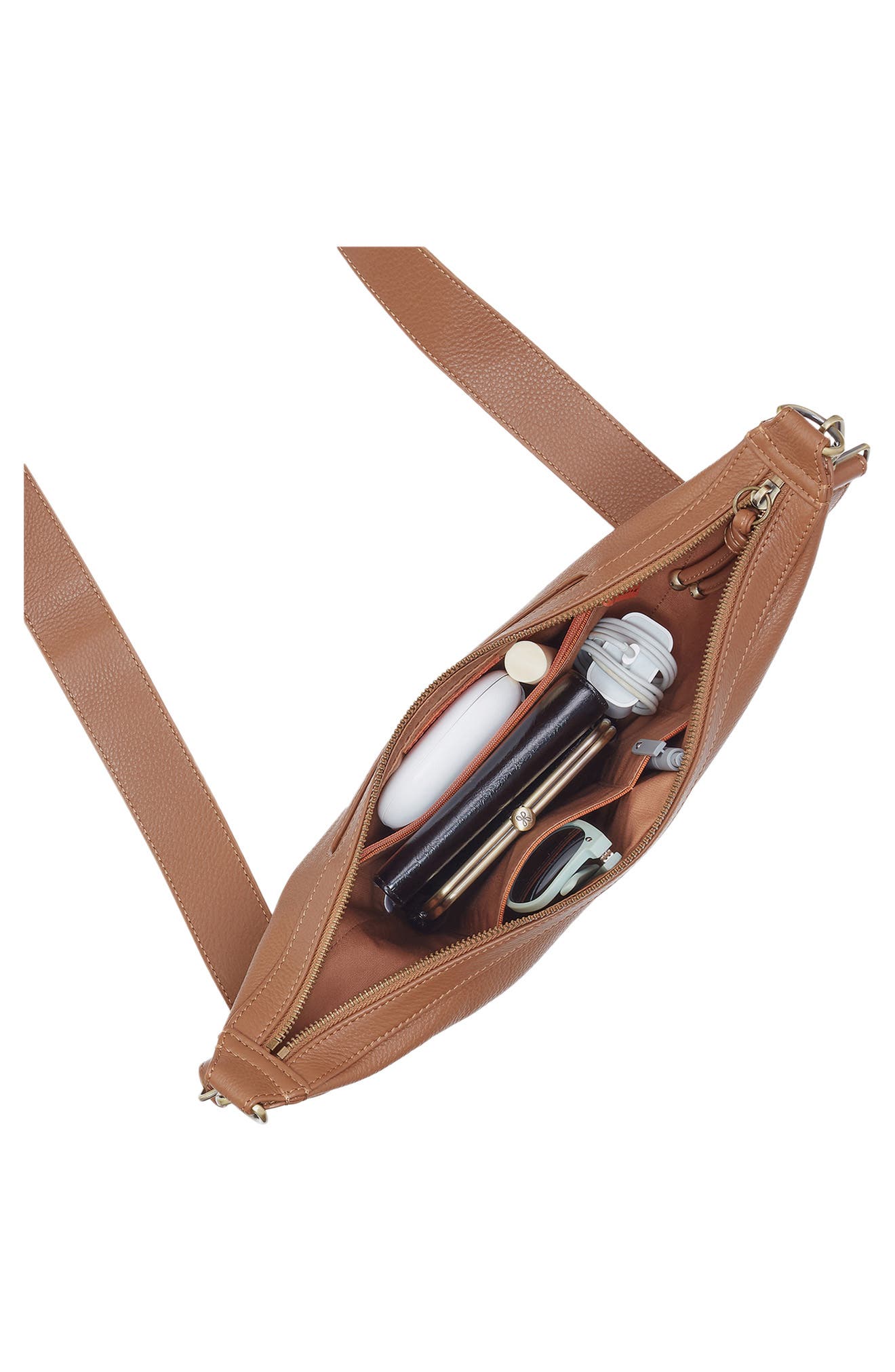 Carmen Leather Sling Bag, Alternate, color, BROWN SUGAR